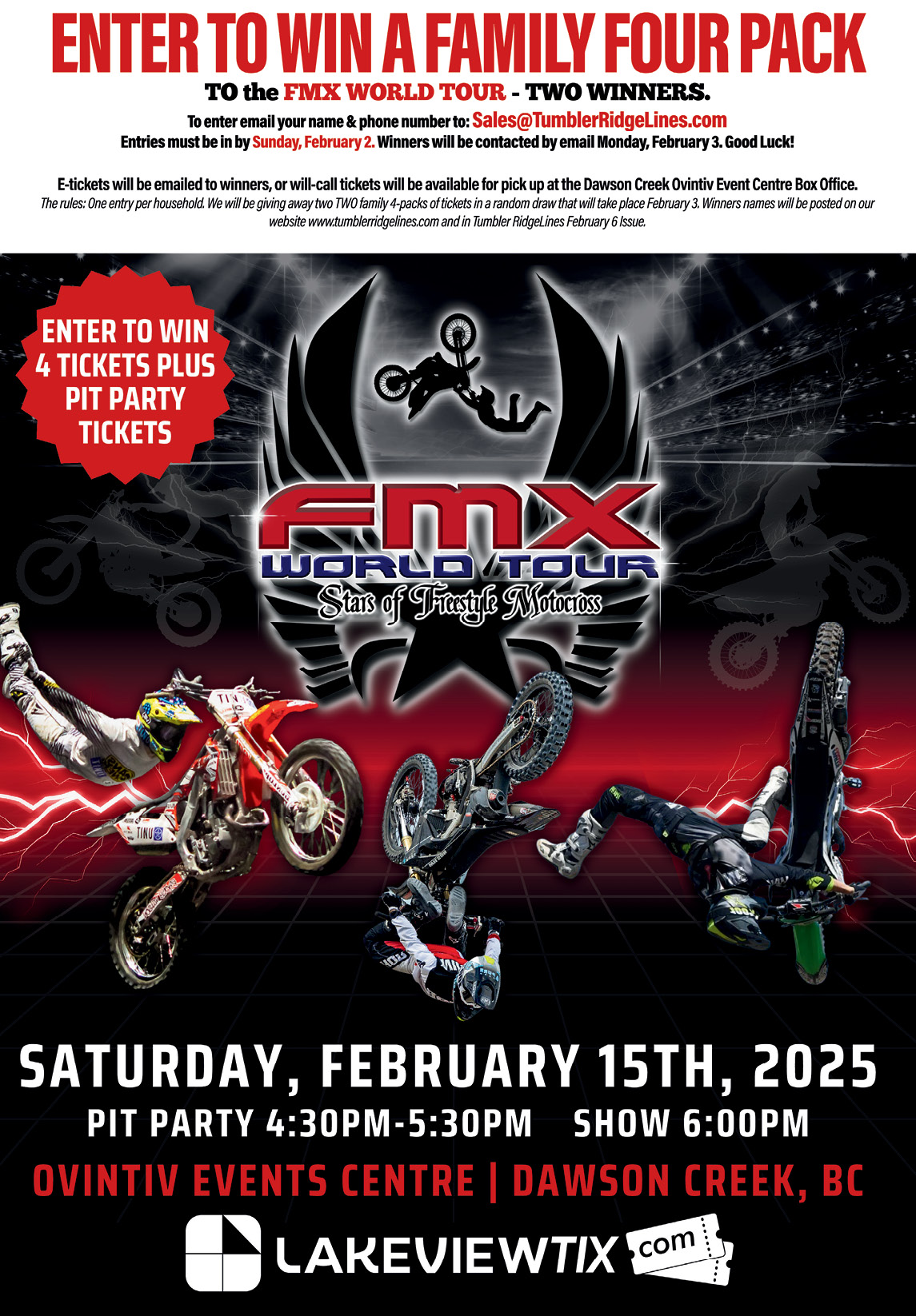 ENTER TO WIN A FAMILY 4-PACK TO the FMX WORLD TOUR – TWO WINNERS WILL ...
